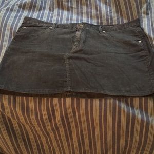Gray corduroy mini skirt